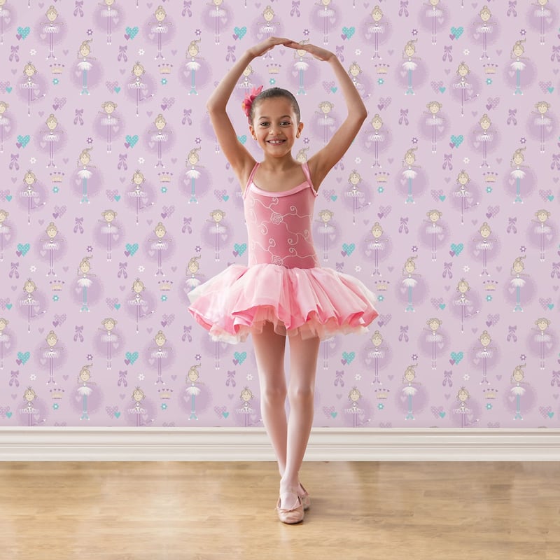 Galerie Wallcoverings Just 4 Kids 2 Ballerinas Non-woven Matte Wallpaper Roll