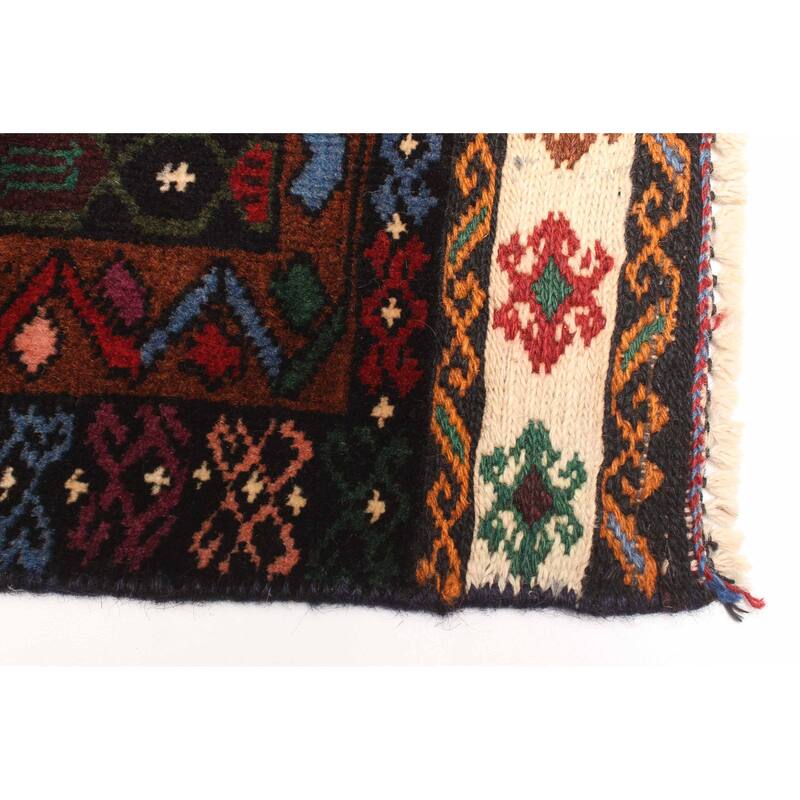 ECARPETGALLERY Hand-knotted Teimani Dark Brown Wool Rug - 2'9 x 4'6