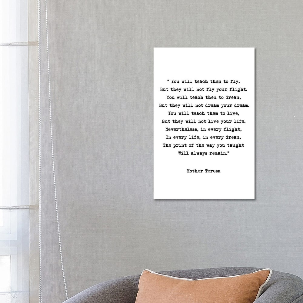 iCanvas "Dream - Mother Theresa Quote" by Mambo Art Studio Canvas Print