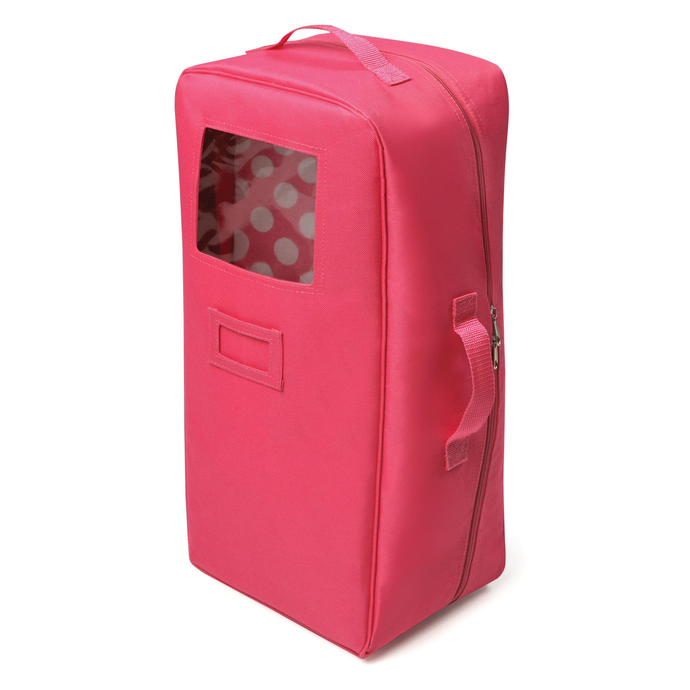 Badger Basket Doll Travel Case with Bed and Bedding - Pink - 8.75