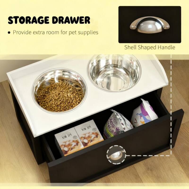 Pet Dish Bowl Set with Storage