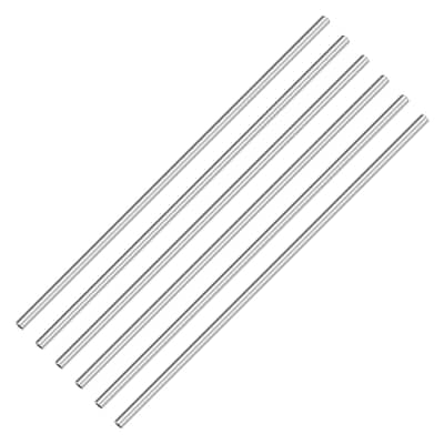 Reusable Metal Straws 6Pcs, Stainless Steel Straight Straw 9.5" Long