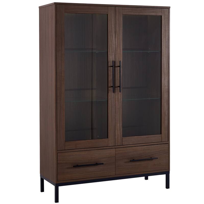 60'' Tall Display Cabinet with Tempered Glass Door