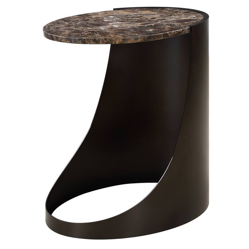 Sleek Round Top Side Table - 22" - Chocolate Brown