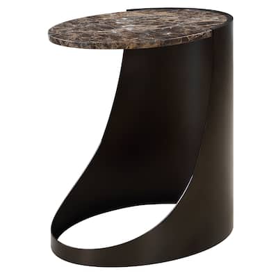 Sleek Round Top Side Table - 22" - Chocolate Brown