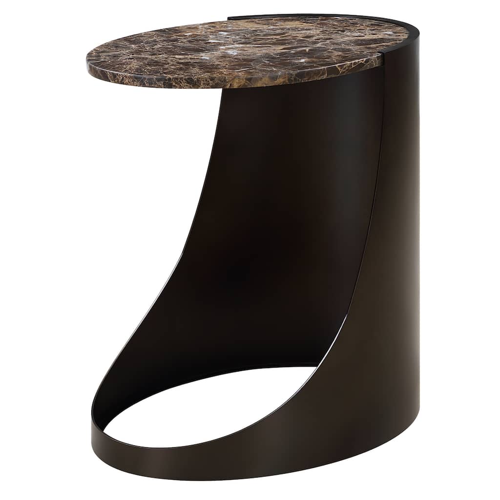 Sleek Round Top Side Table - 22" - Chocolate Brown