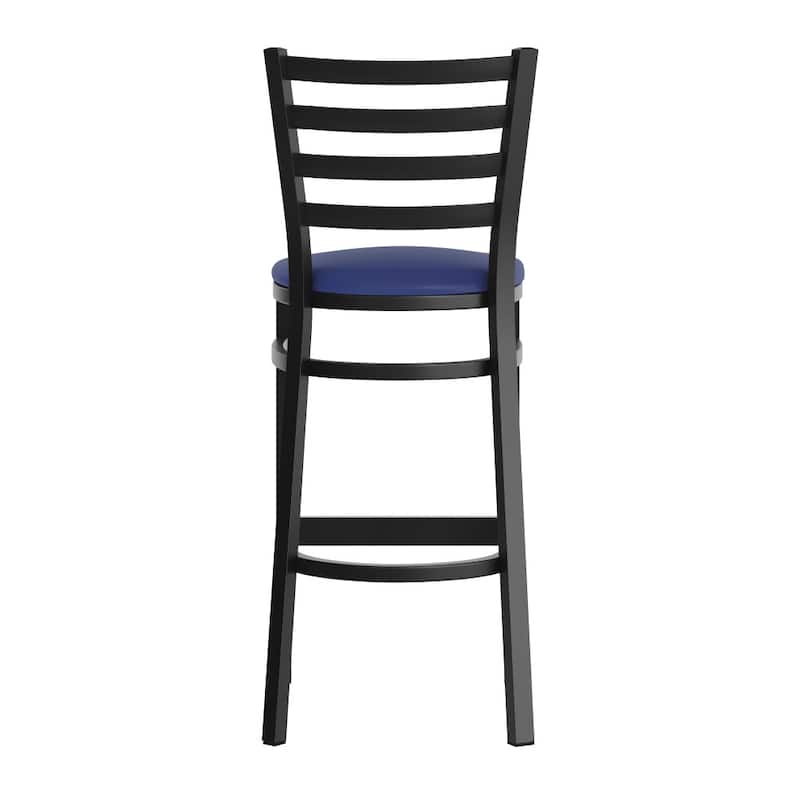Ladder Back Metal Restaurant Barstool - 17"W x 18"D x 42.25"H