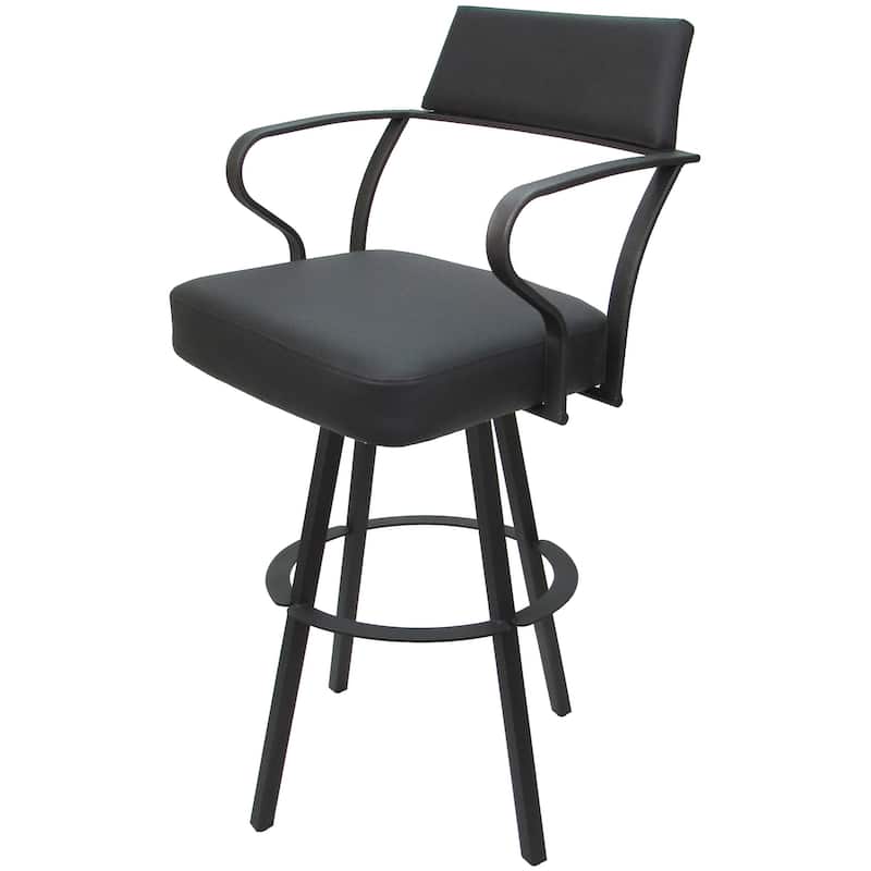 Swivel Counter Bar or Extra Tall Metal Bar Stool Carolina Warren Base - Gray Vinyl - Gray - Counter Height