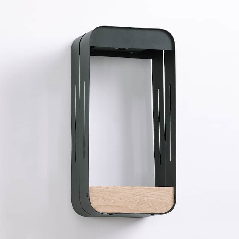 2 Pack Rectangle Frame Solar Integrated LED Sensor Outdoor Wall Light