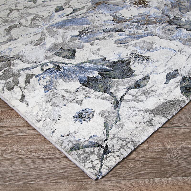 Provencal Floret Gray Area Rug
