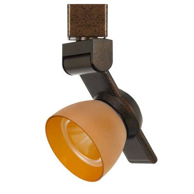 12W Integrated LED Track Fixture with Polycarbonate Head, Bronze and Orange
