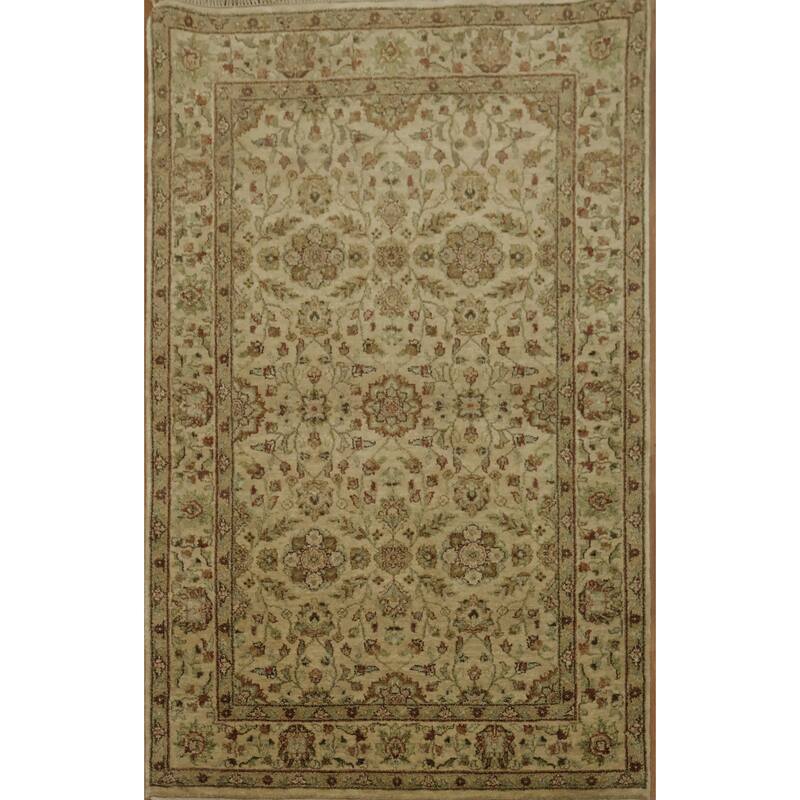 Hand Knotted Oriental 100% Wool Carpet Traditional All-Over Oranges & Rust Agra Area Rug - 6' 0'' X 3' 10''