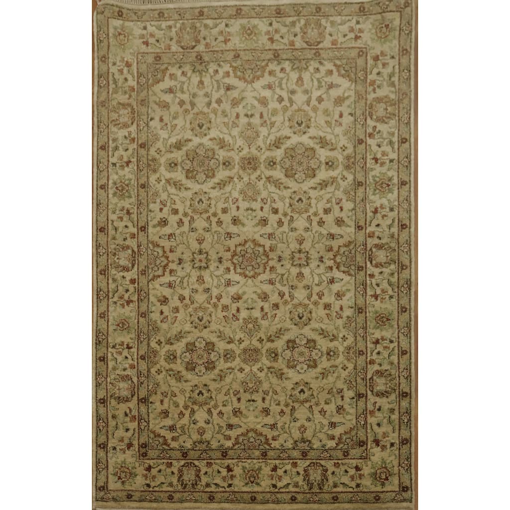 Hand Knotted Oriental 100% Wool Carpet Traditional All-Over Oranges & Rust Agra Area Rug - 6' 0'' X 3' 10''