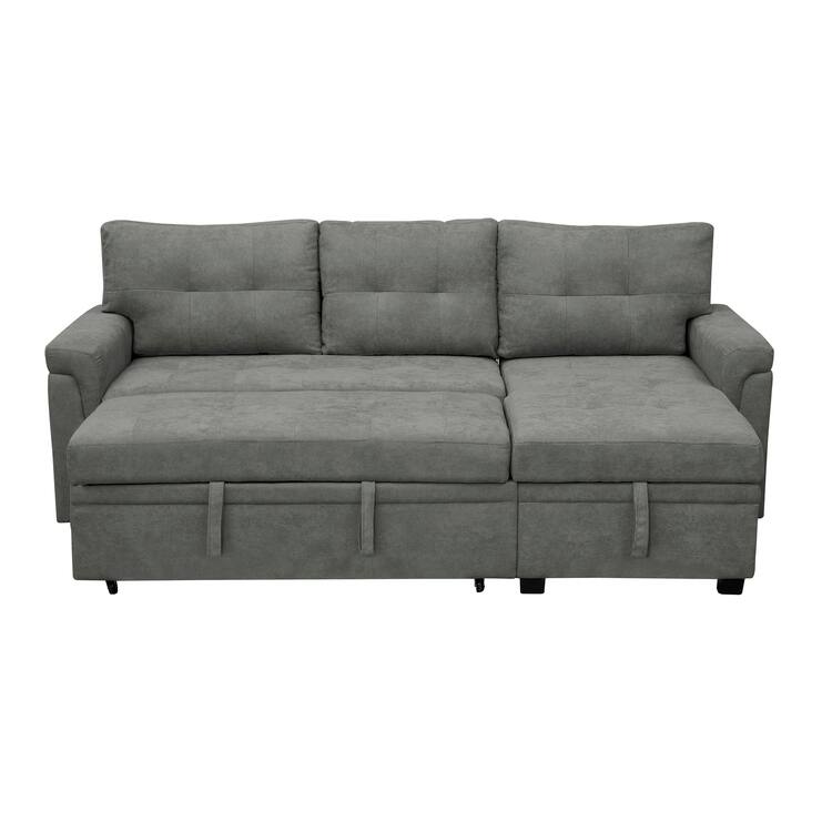 Perry Modern Reversible Sectional Sofa with Storage Chaise, Pullout Sleeper Sofa Couch Bed for Living Room