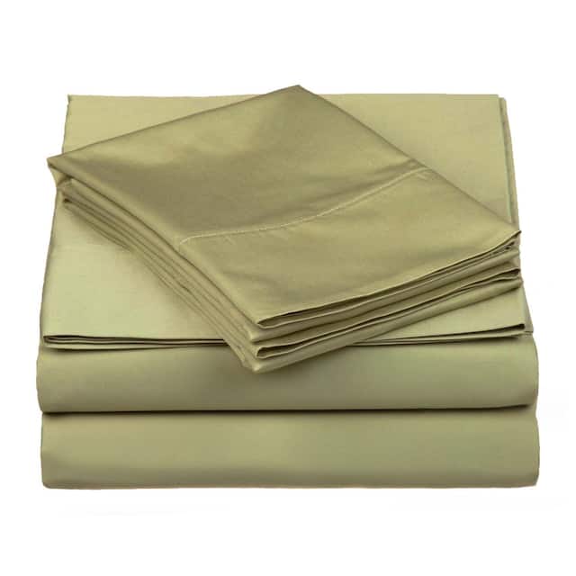 Miranda Haus Egyptian Cotton 530 Thread Count 4 Piece Solid Deep Pocket Bed Sheet Set