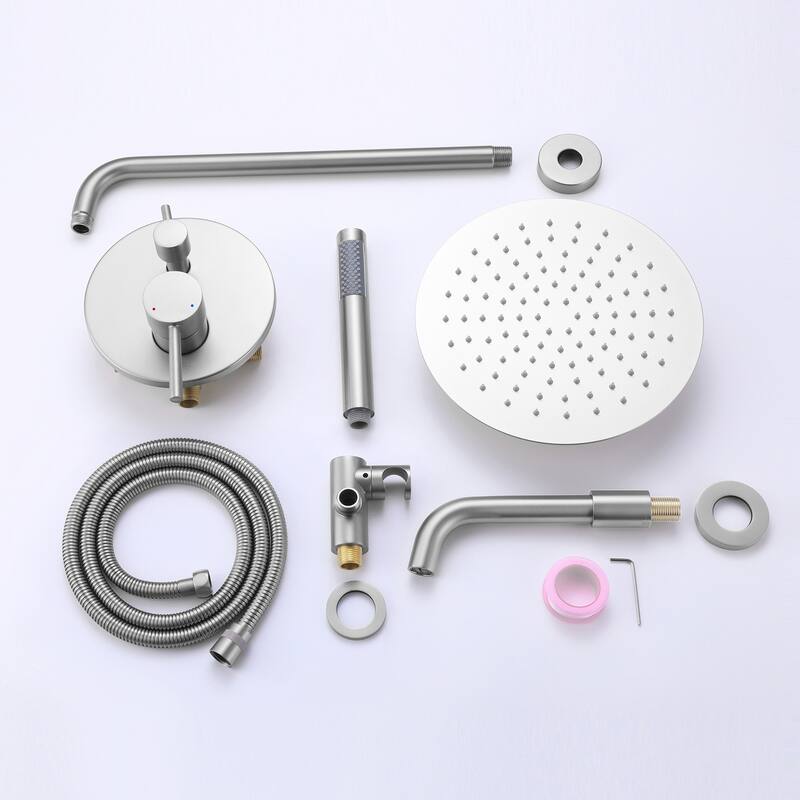 9.84" Solid Brass Pressure Banlanced Shower System with Rough in-Valve