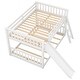 preview thumbnail 18 of 20, Full Over Full Bunk Bed Floor Bed with Convertible Slide and Ladder, Solid Pine Wood Frame, Built-in Guardrails for Kids Bedroom