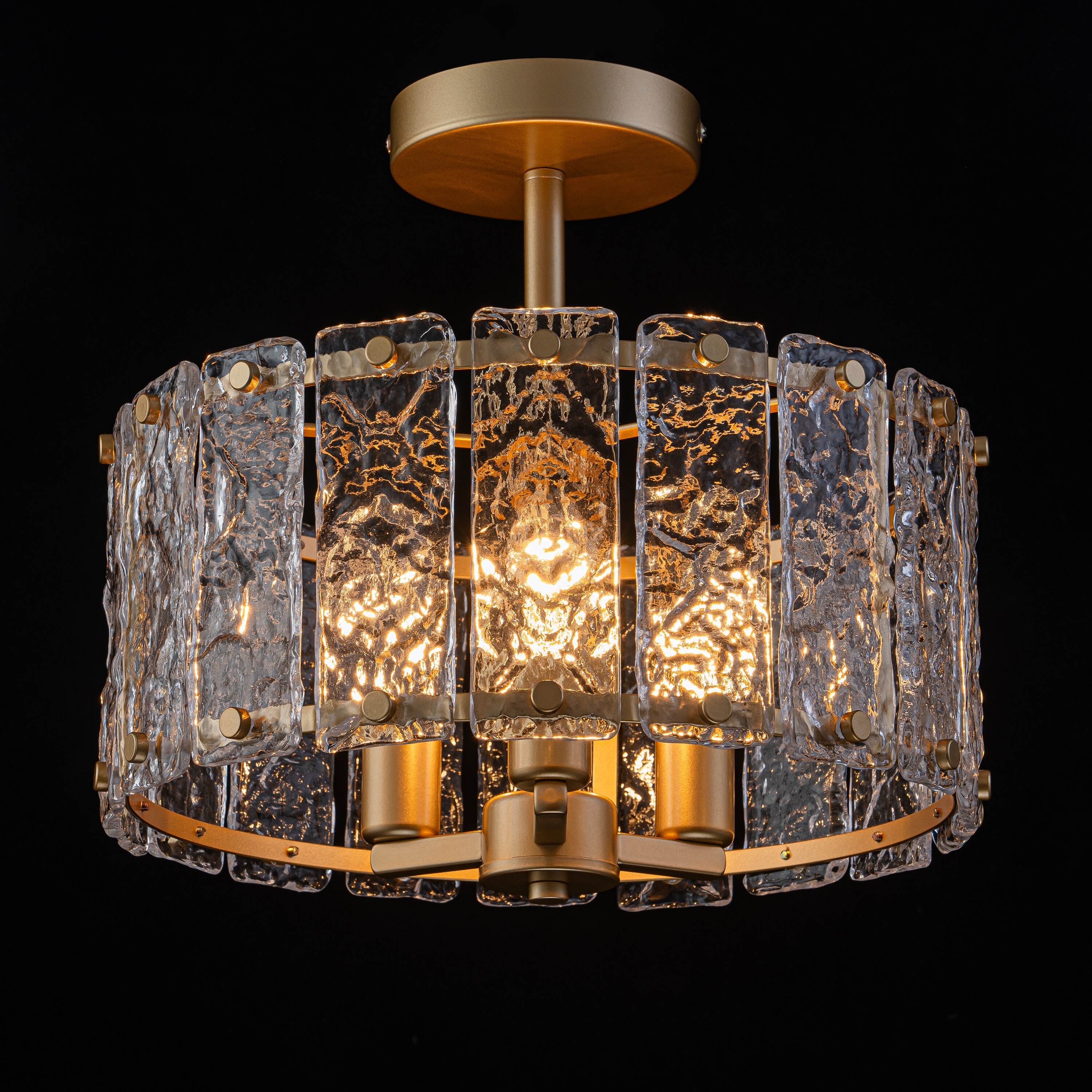 Starsky 4-light 14'' Glass Caged Ceiling Light Round/Square