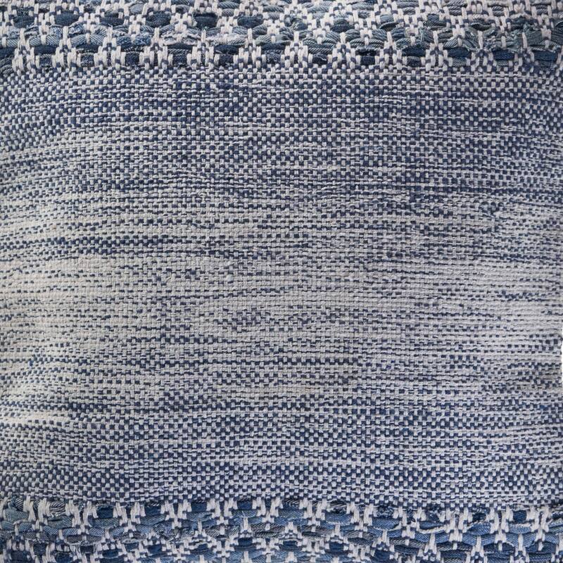 20" Blue and Ivory Textured Square Throw Pillow