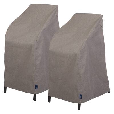 Modern Leisure® Garrison Stackable/High Back Bar Chair Cover, 2-Pack, Waterproof, 27"L x 27"W x 49"H, Heather Gray