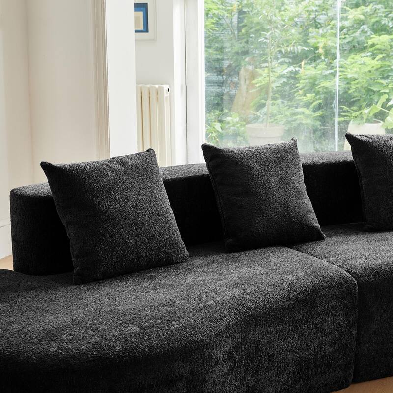 Modern Velvet 5-Seater Sofa for Living Room, Bedroom & Office