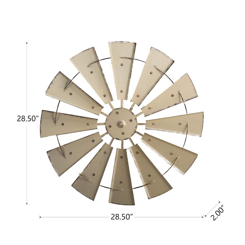 Glitzhome 28.5"D Oversized Farmhouse Metal Wind Spinner Wall Decor