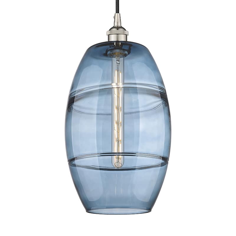 Innovations Lighting 616-1P 19 10 Vaz Pendant Vaz 10" Wide Cord-Hung - Polished Nickel / Princess Blue