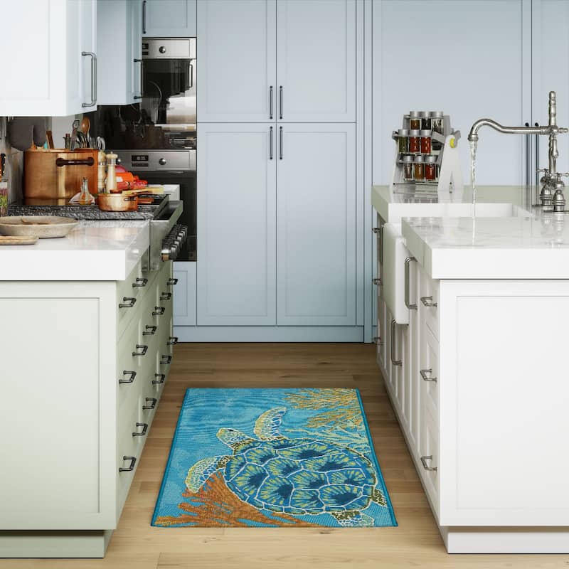 Liora Manne Esencia Seaturtle Garden Indoor/Outdoor Mat