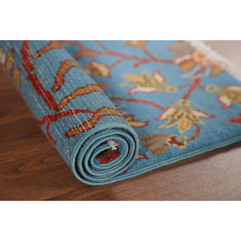 Hand Knotted Oriental 100% Wool Carpet Traditional Animal Pictorial Navy Blue & Blues Ziegler Area Rug - 3' 0'' X 2' 0''