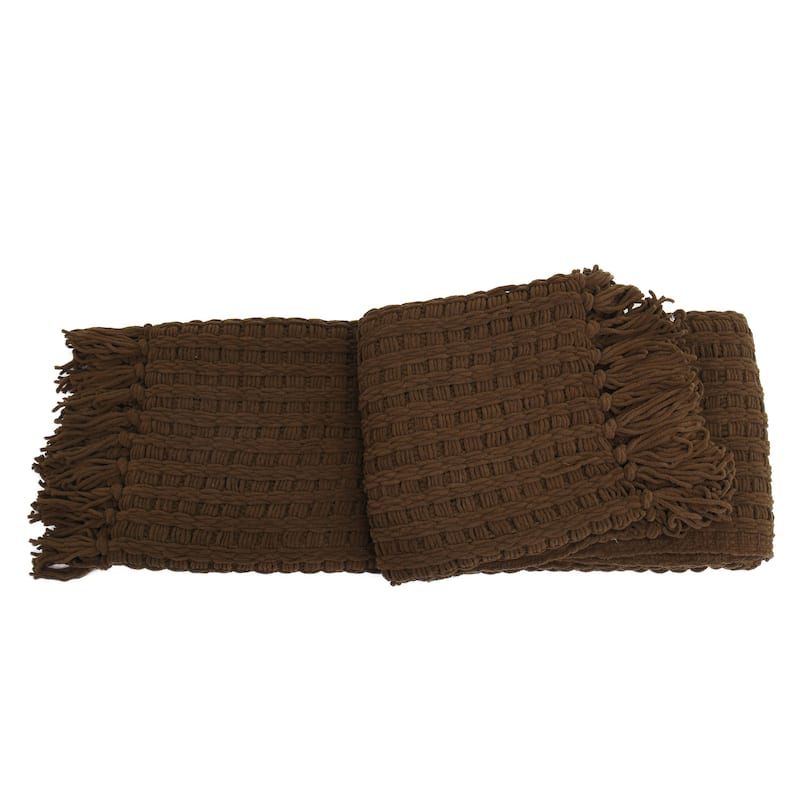 Space Yarn Solid Color Knitted Throw Blanket