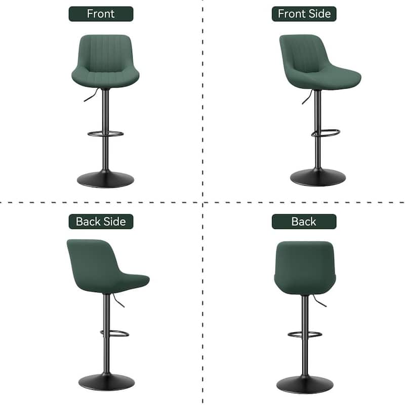 Set of 2 Adjustable Counter Height Swivel Bar Chairs