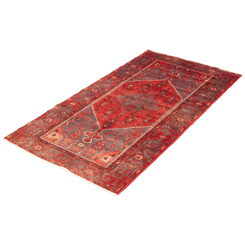 ECARPETGALLERY Hand-knotted Andelz Red Wool Rug - 4'5 x 8'6