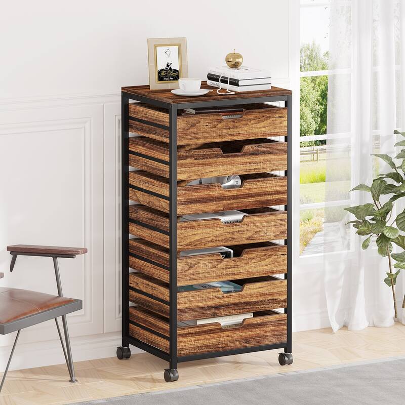 5-Drawer Chest & Wood 7 Drawer Storage Dresser Cabinet