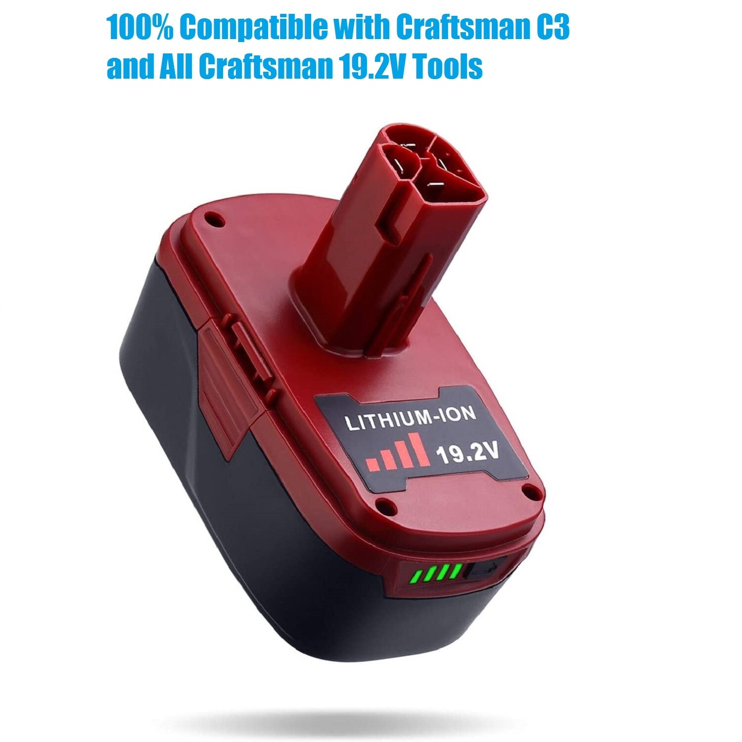 2x 19.2 V Lithium Battery for Craftsman DieHard C3 5166 PP2011 11375 - Red  - Overstock - 32003001