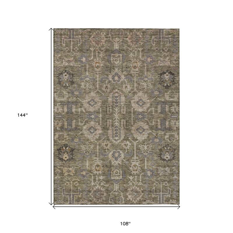 HomeRoots Oriental Traditional Rectangle Outdoor Rug