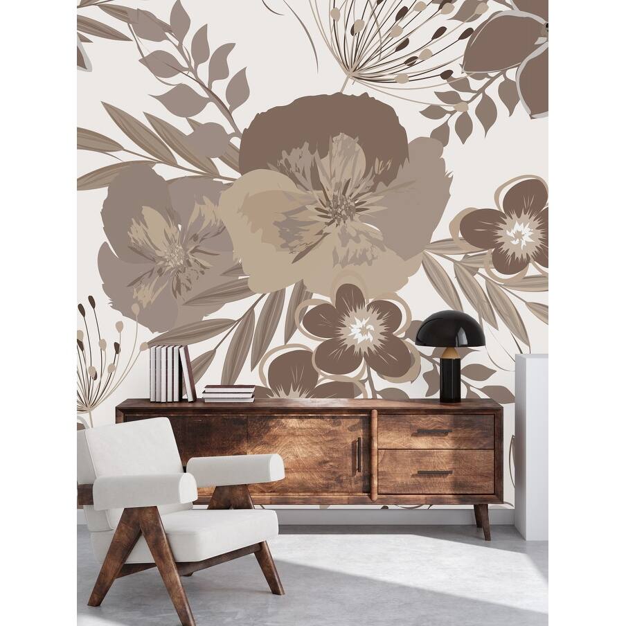 Brown Floral Wallpaper Bed Bath & Beyond 35647430
