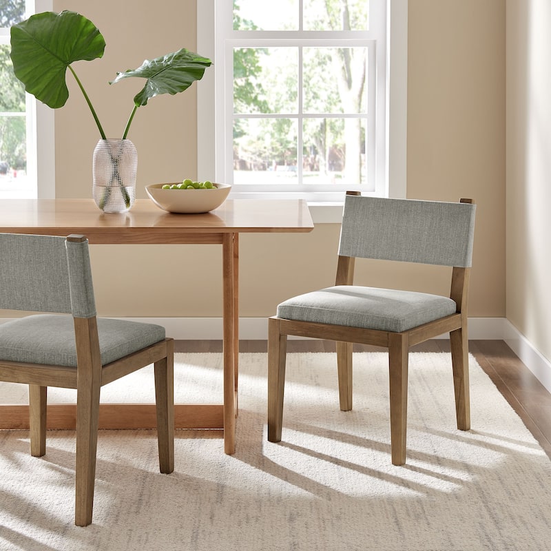 Calder Fabric Upholstered Wood Armless Dining Chair - Wheat