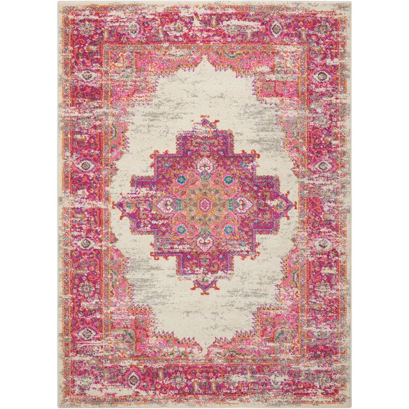 Porch & Den Dobbin Vintage Persian Medallion Farmhouse Area Rug
