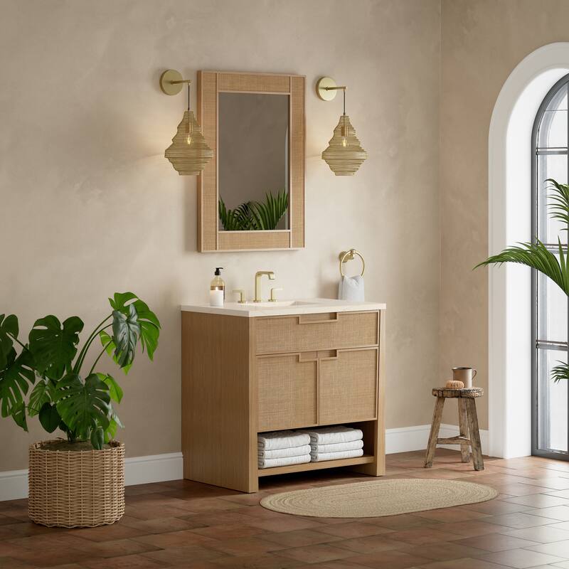 Solene 36" Single Vanity, Seaside Oak - 36