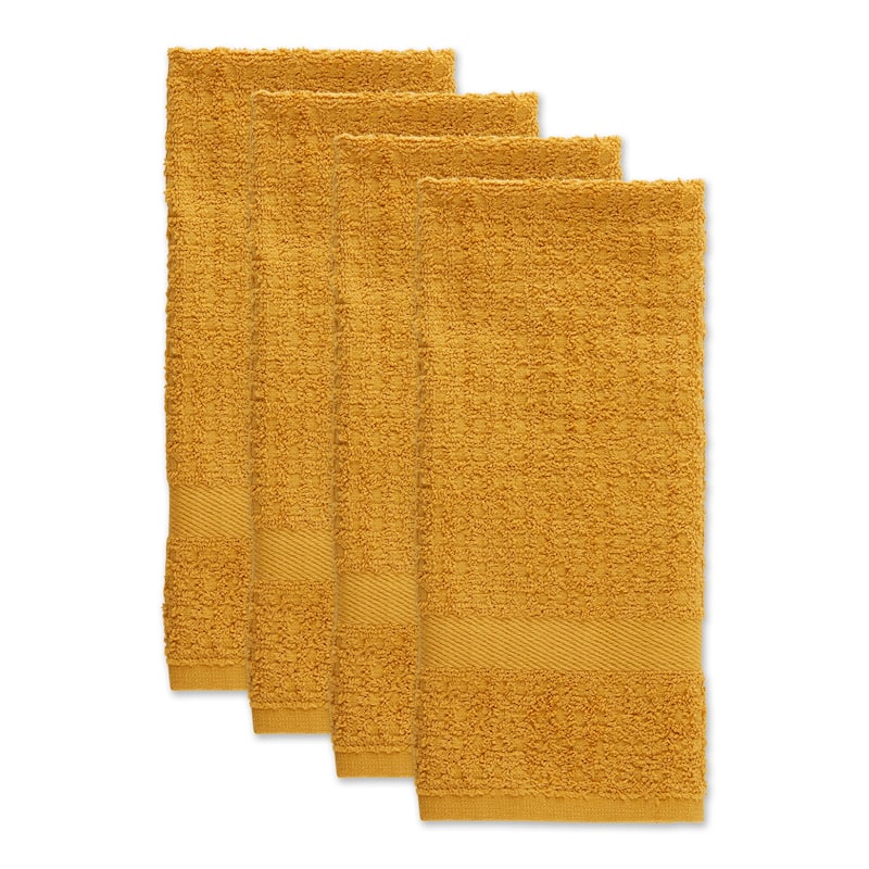 Solid Waffle Terry Dishtowel Set of 4