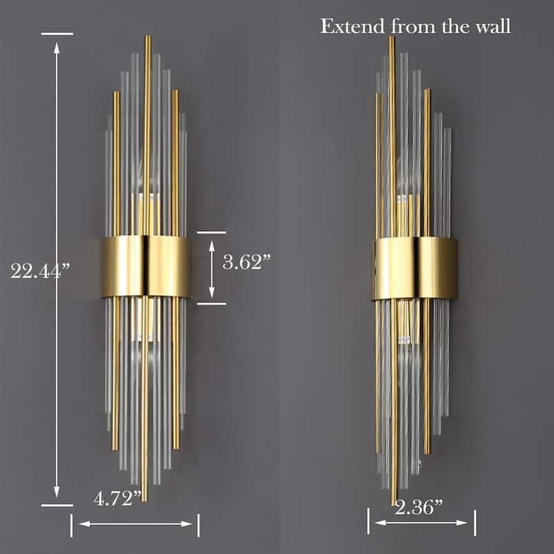 2-light wall light gold vanity light stainless steel bathroom light