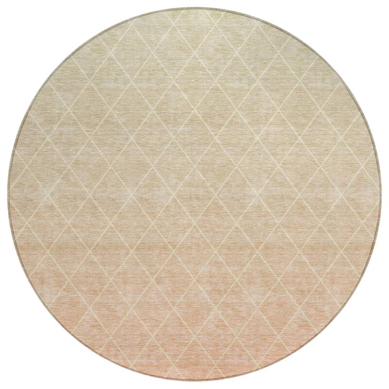 Machine Washable Indoor/ Outdoor Ombre Trellis Chantille Rug