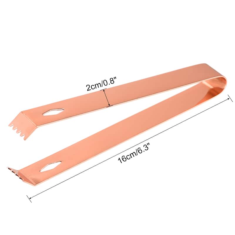 Stainless Steel Ice Bucket Tongs Serving Bar Tongs for Ice Cube Sugar, Rose Gold - Rose Gold - 6.3" x 0.8” - Rose Gold - 6.3" x 0.8”