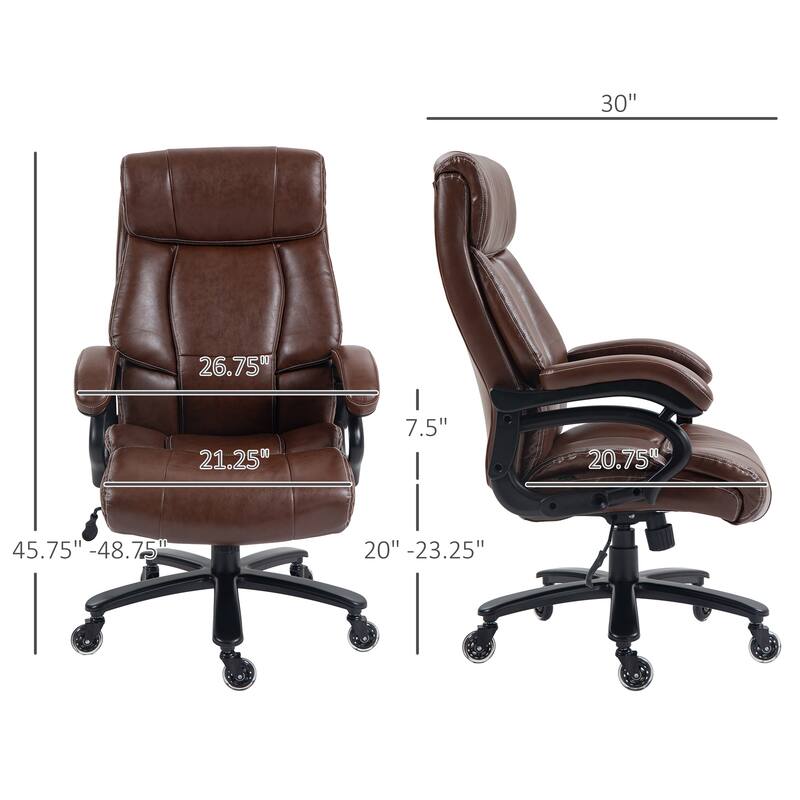 Large Size Office Chair PU Leather Office Chair with Pocket Spring System Tilt and Height Adjustable, for Office