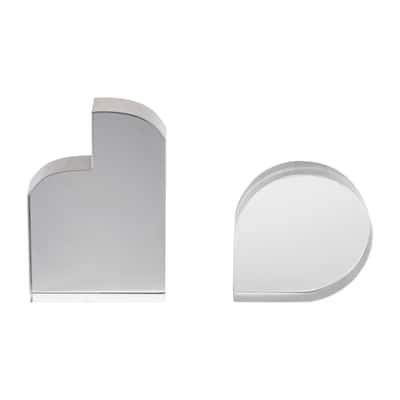 Sagebrook Home Glass, Set Of 2 6" Contemporary Bookends, Smoke, Novelty, 6"H, Solid Color - 6.0" x 2.0" x 6.0"