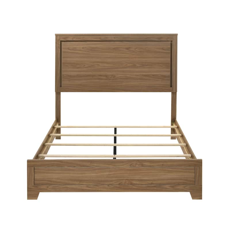 Furniture of America Nyess Modern Chestnut Brown Solid Wood Panel Bed