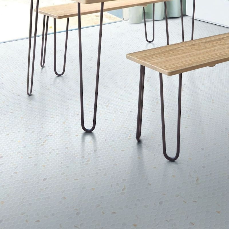Eterna Penny 12x12 Glass Round Mosaic Tile - Floor, Wall, Backsplash