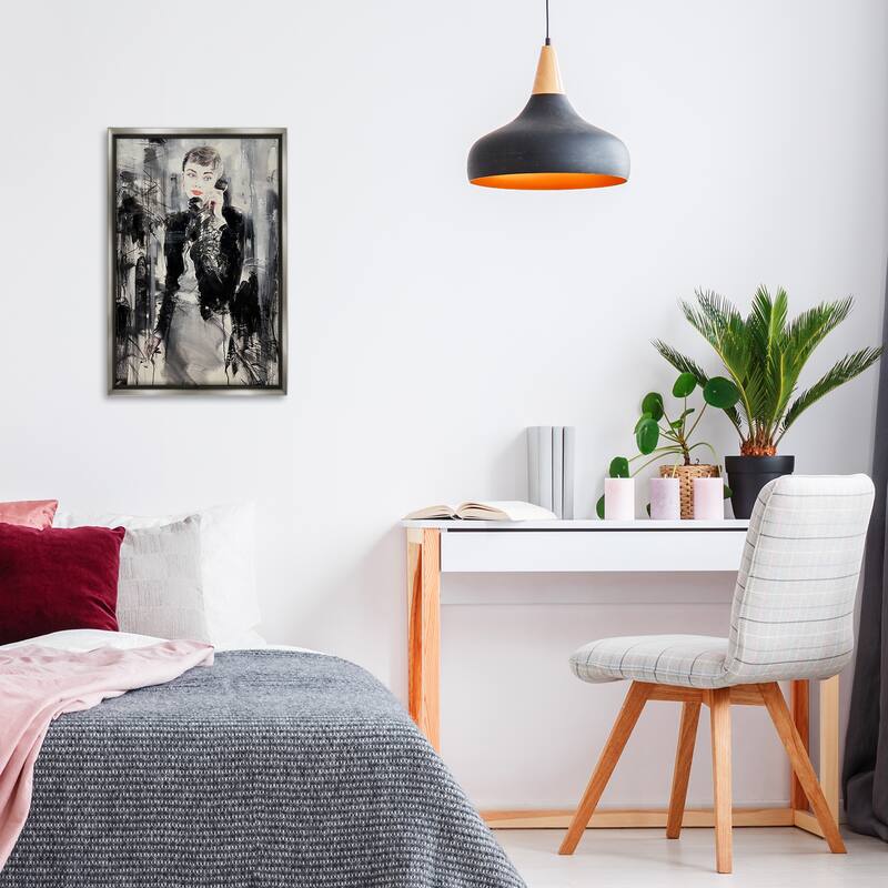 Stupell Classic Beauty Fashionista Framed Floater Canvas Wall Art Design By Lucille Lee
