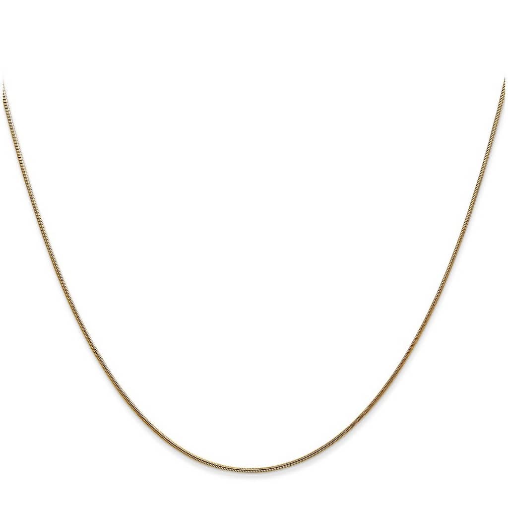 Curata Italian 14k Yellow Gold 0.8mm Snake Chain Necklace (Lobster) Options: 16 18 20