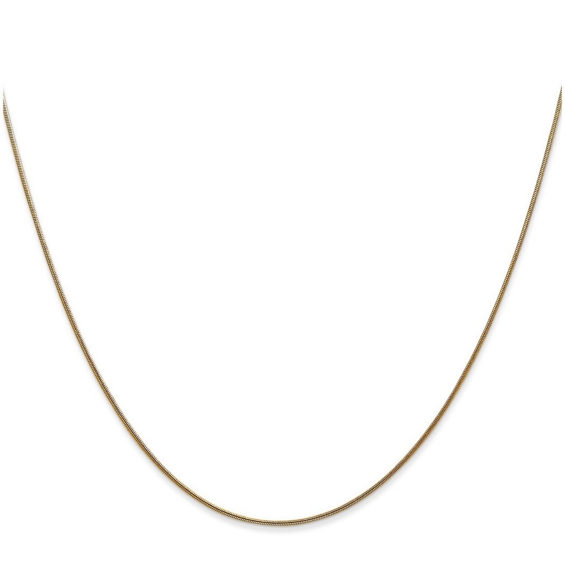 Curata Italian 14k Yellow Gold 0.8mm Snake Chain Necklace
